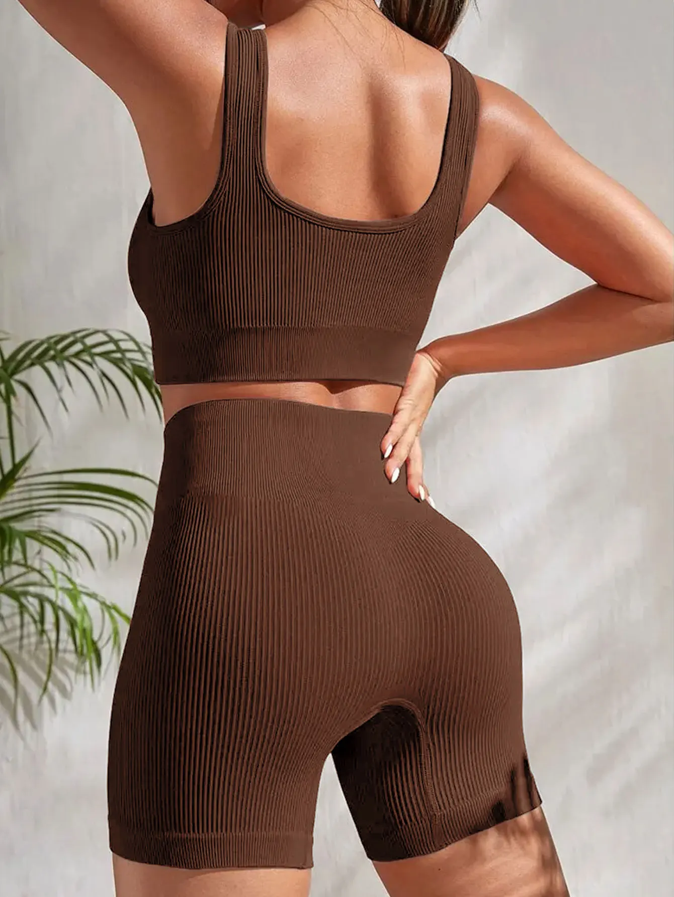 CZGUKE New Arrival Fashion Seamless Exercise Body-Tight Quick Dry Moisture Absorption High Waist Hip Yoga Fitness Set for Women thumbnail 2