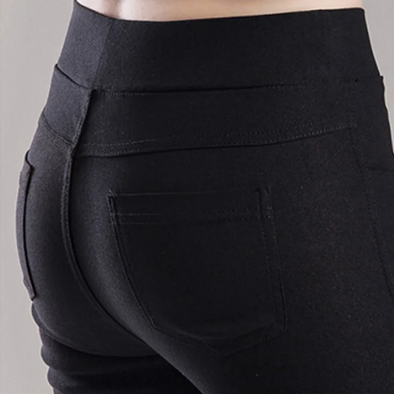 Elegant Slim Fit Solid Leggings Pants Fashion Women Elastic Stretch Skinny Pocket Pencil Legging Office Lady Commute Outerwear thumbnail 6