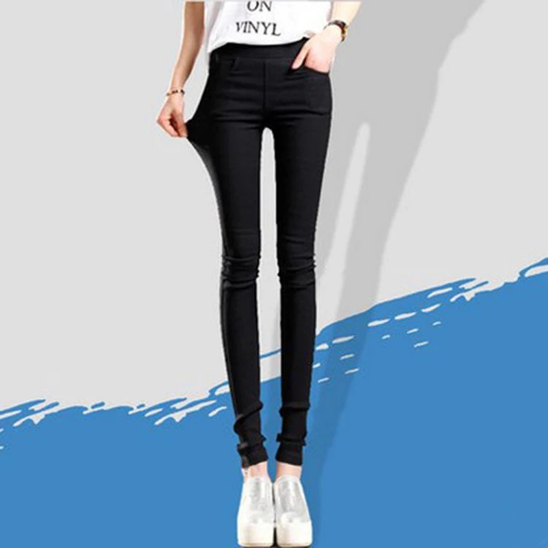 Elegant Slim Fit Solid Leggings Pants Fashion Women Elastic Stretch Skinny Pocket Pencil Legging Office Lady Commute Outerwear thumbnail 5
