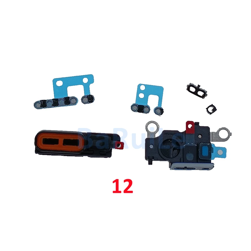 BaRuiLe 5sets Full Set LoudSpeaker Mic Mesh for iPhone 11 12 13 14 Pro Max Anti Dust Net Grill Glue Sticker thumbnail 2