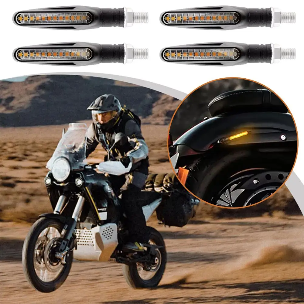 2Pcs/4Pcs Motorcycle Turn Signal Lights Universal Motorcycle Motorbike LED Indicators Lights Indicators Running Daytime Tur K9B5 thumbnail 4