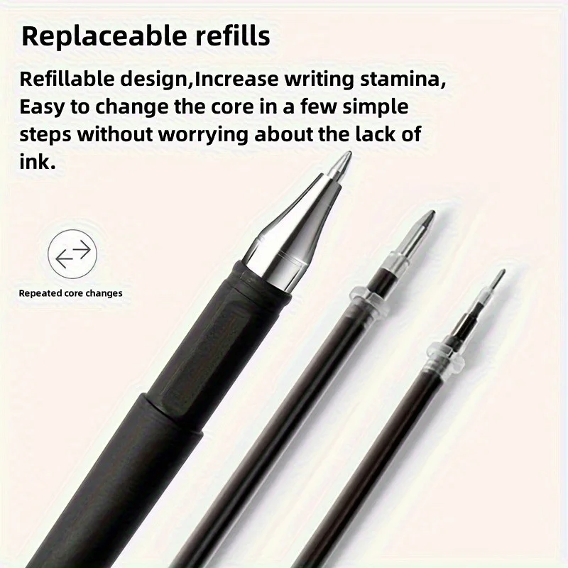 5/10/20pcs Quick-Drying Gel Pens, 0.5mm Fine Tip, Black Ink - Ideal Choice for Office and School clea For school office use only thumbnail 2