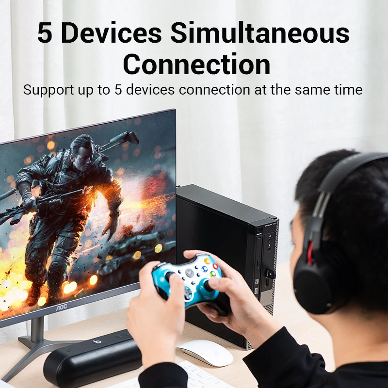 Vention USB Bluetooth 5.0 Adapter Wireless for PC Windows 7/8/8.1/10/11 Bluetooth Receiver & Transmitter For Speaker Earbuds thumbnail 6