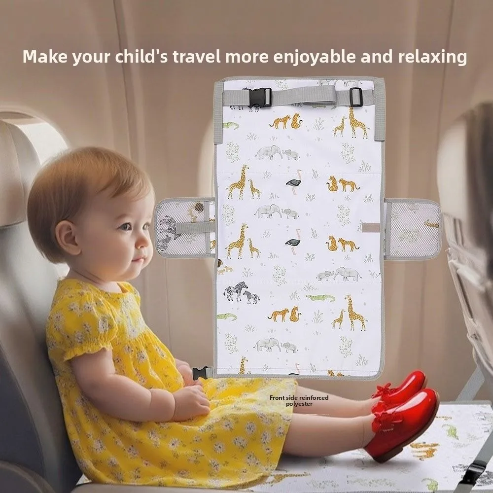 Breathable Kids Airplane Bed Comfort Design Portable Foot Rest Hammock Anti-Slip Design with Side Pocket Airplane Footrest thumbnail 5