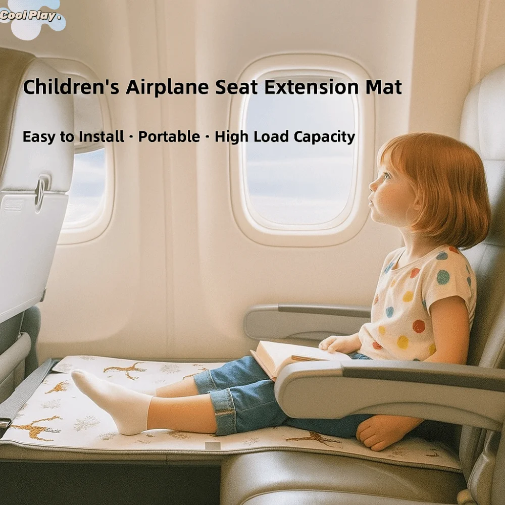 Breathable Kids Airplane Bed Comfort Design Portable Foot Rest Hammock Anti-Slip Design with Side Pocket Airplane Footrest