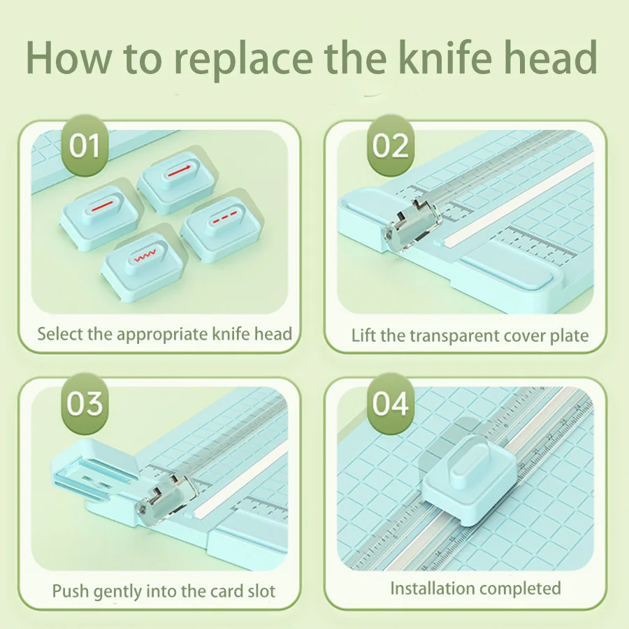 4 in 1 two-way paper cutter, manual office paper cutter, send 4 cutter heads,design for schools, offices and homes thumbnail 6