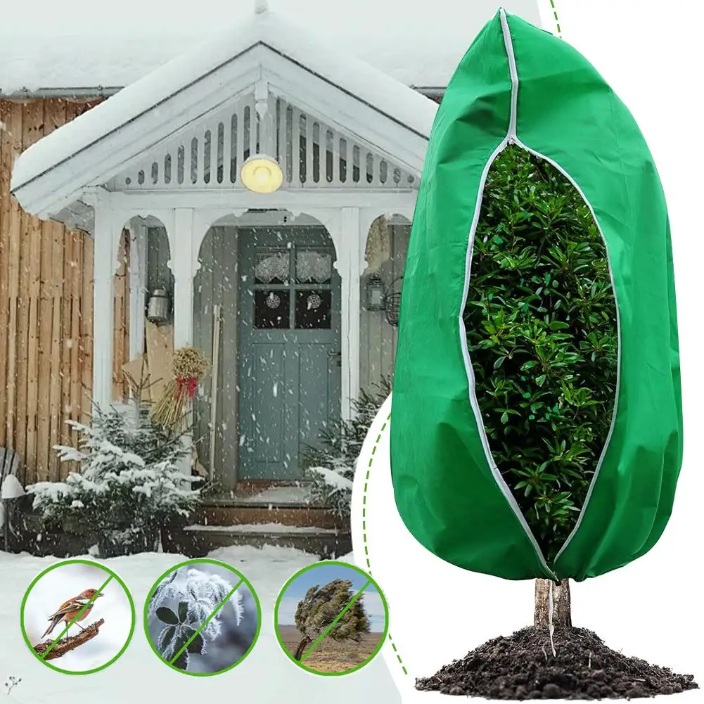 Winter Plant Cover with Drawstring Easy to Use, Thick Fabric Frost Protection for Outdoor Garden Plants Anti-Freeze