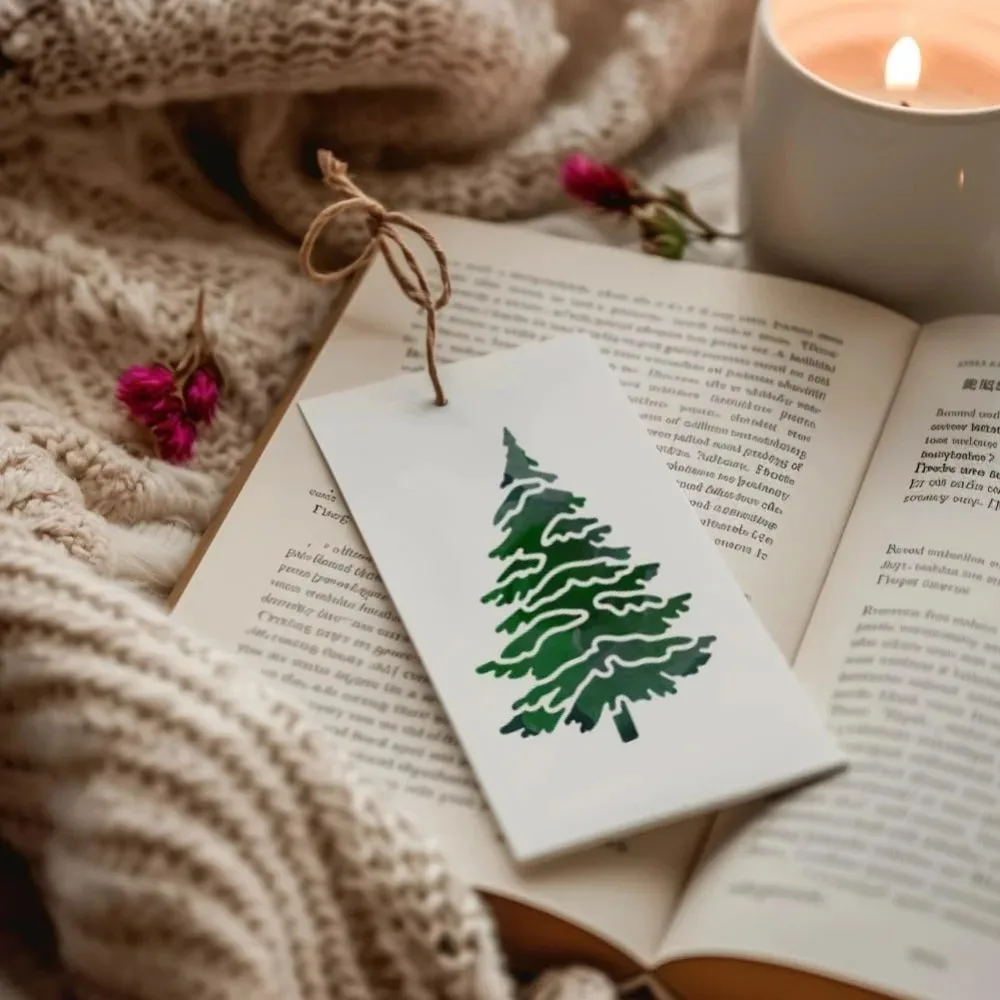 16pcs Pine Tree Stencil 6x6inch Forest Tall Fir Pine Template with Paint Brush Reusable Christmas Trees Stencils Wall Art Tree thumbnail 2