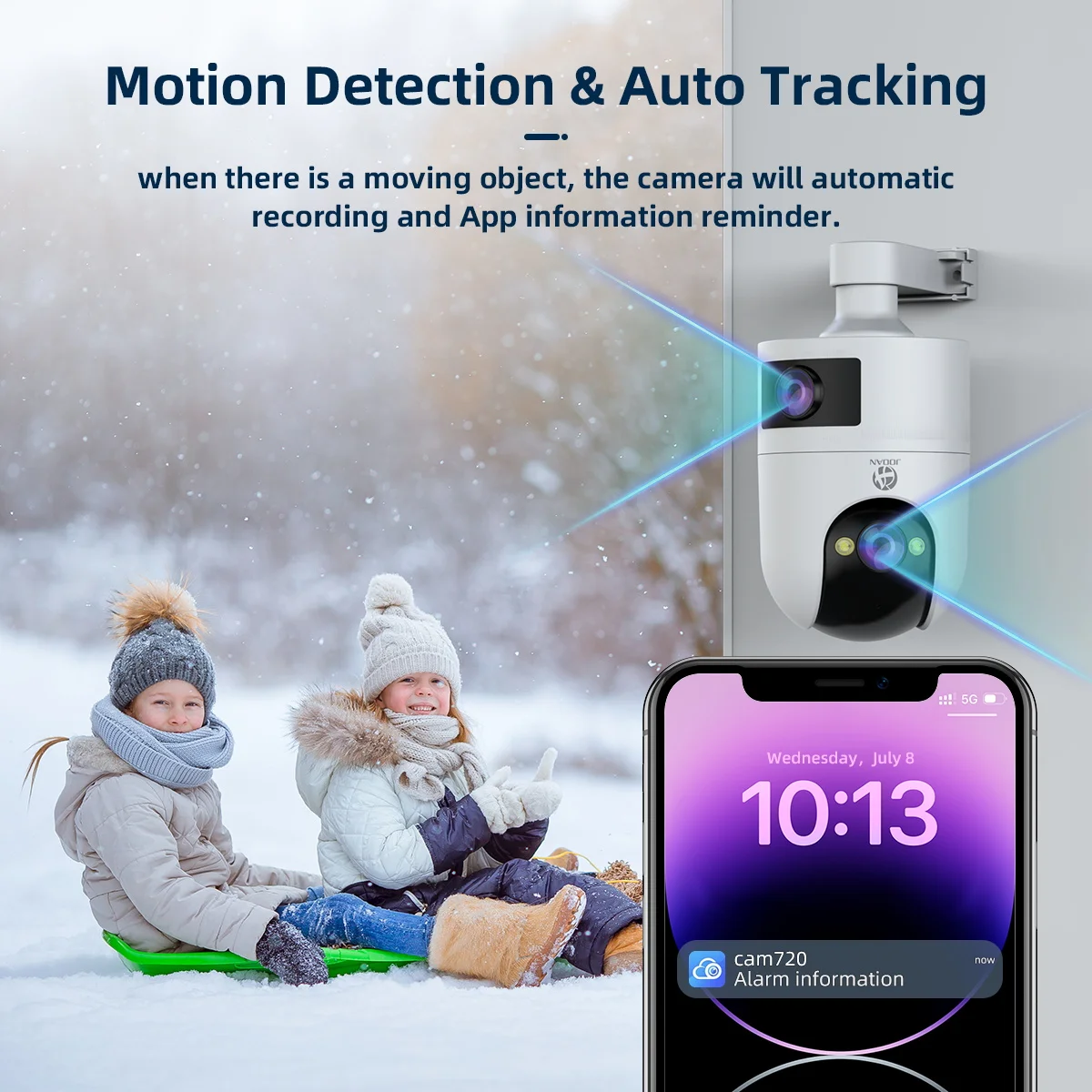Jooan 4K 8MP Dual Lens Dual Screen IP Camera Wifi Outdoor PTZ Camera AI Auto Tracking CCTV camera Audio Video Surveillance thumbnail 5