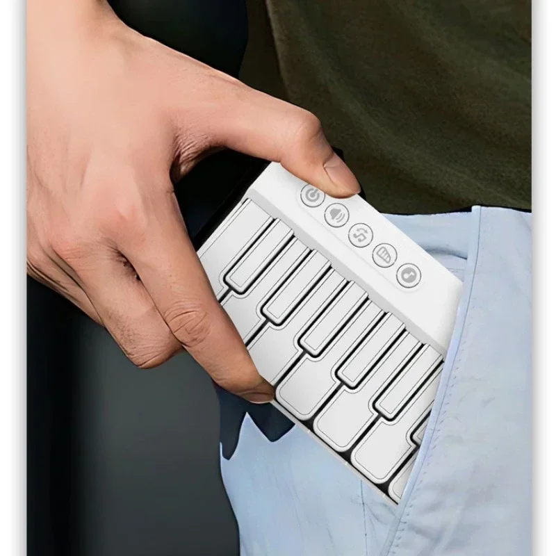Childrens Mini 7-Key Multifunctional Electronic Keyboard Piano Seven Color Light Portable Instruments Educational Toys for Kids