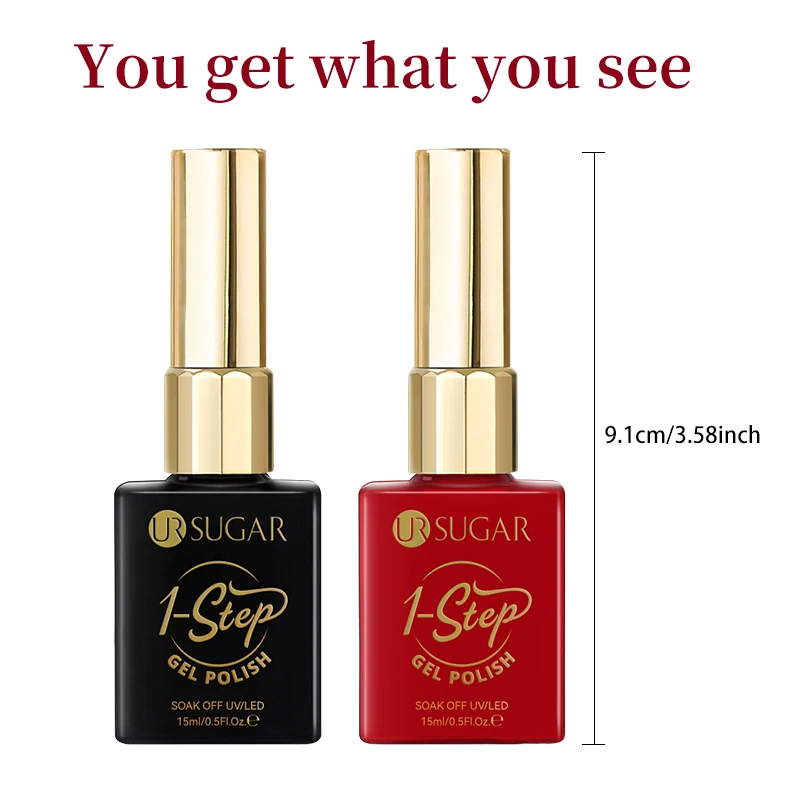UR SUGAR 15ml 1 Step Gel Polish 3 IN 1 Gel Red Color Soak Off LED UV Gel Nail Varnishes No Need Base Top Gel Nail Art Manicure thumbnail 6