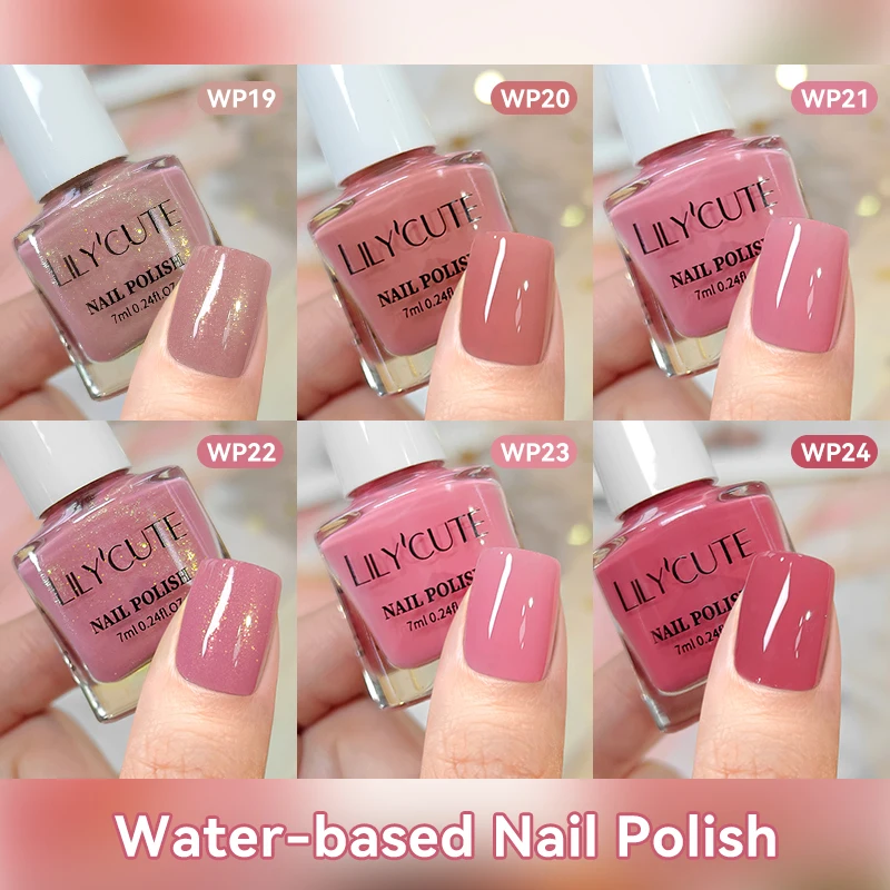 LILYCUTE 7ml Water-Based Nail Polish 40 Colors Long Lasting Quick Drying No Need of Lamp to Cure Nail Supplies For Nail Manicure thumbnail 4