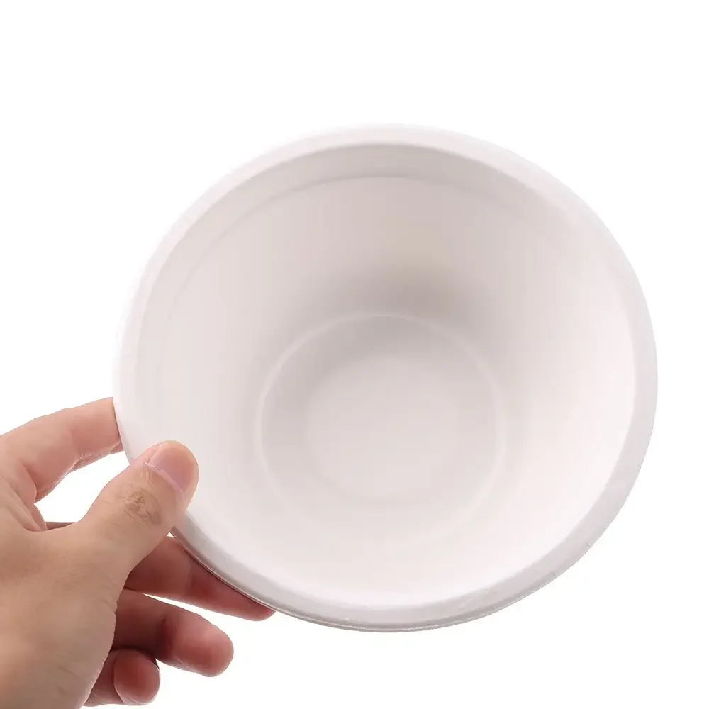 W 50PCS/Pack 220/350/500ml Disposable Dinnerware ECO-Friendly White Paper Bowl Disposable Tableware Outdoor Party Dining Supply thumbnail 3