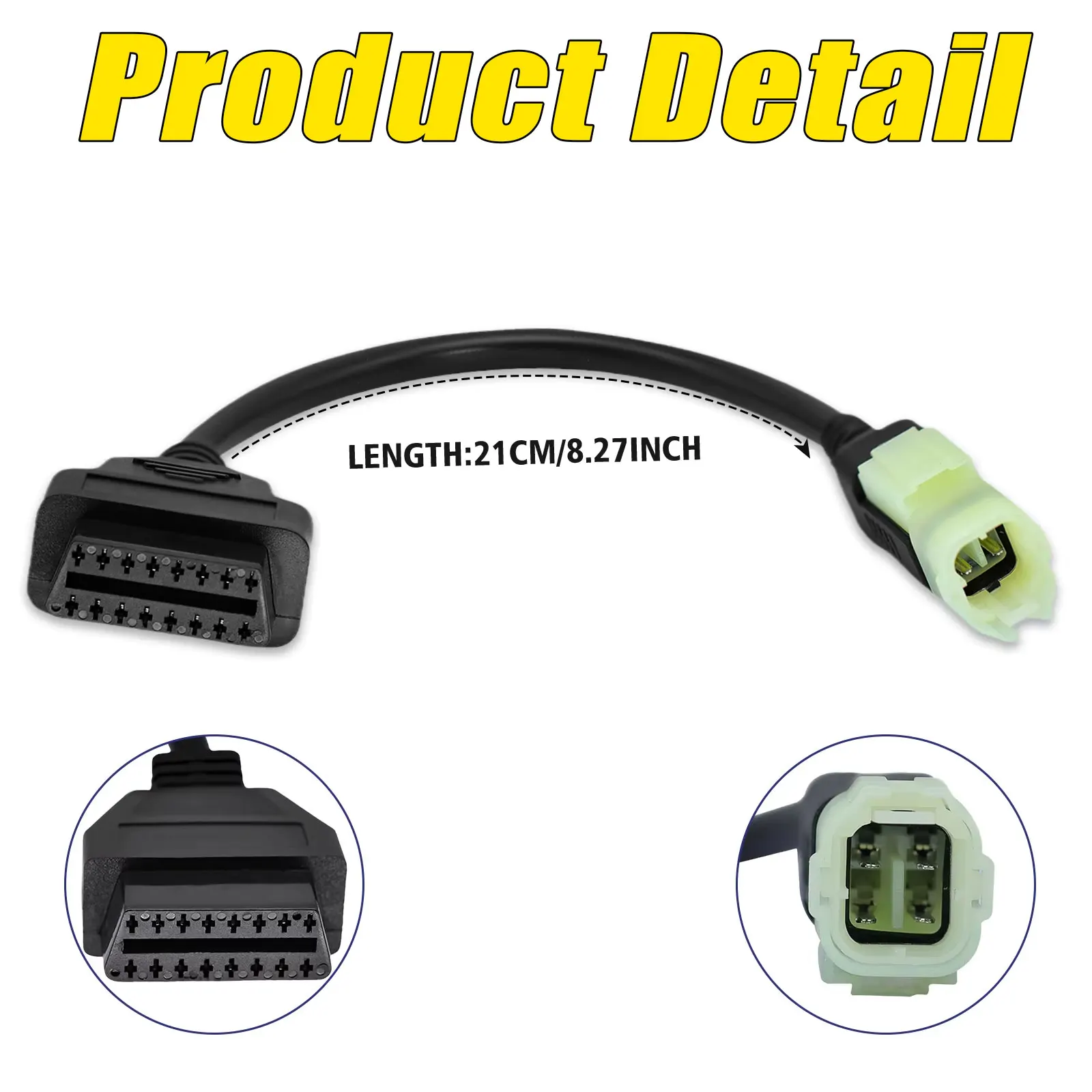 For HONDA 4/6 Pin Motorcycle OBD2 Connector Cable for Benelli/Suzuki/KTM/MOTO GUZZI/Vespa/Yamaha/Piaggio OBD2 Diagnostic Cable thumbnail 4