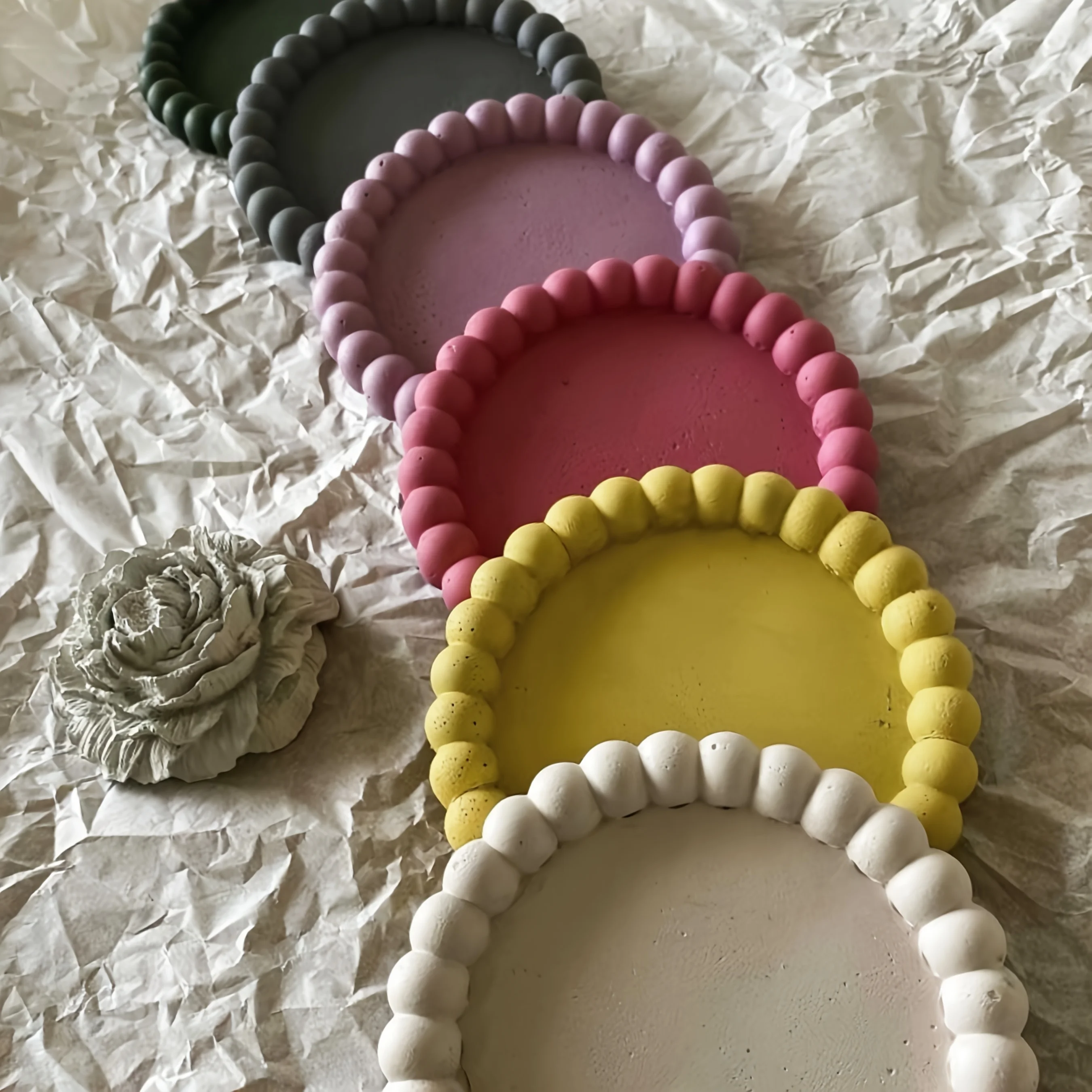 3-Piece Silicone Tray Mold Set - DIY Silicone Molds for Plaster, Cement, and Resin Casting - Creative Home Decor Crafts thumbnail 4