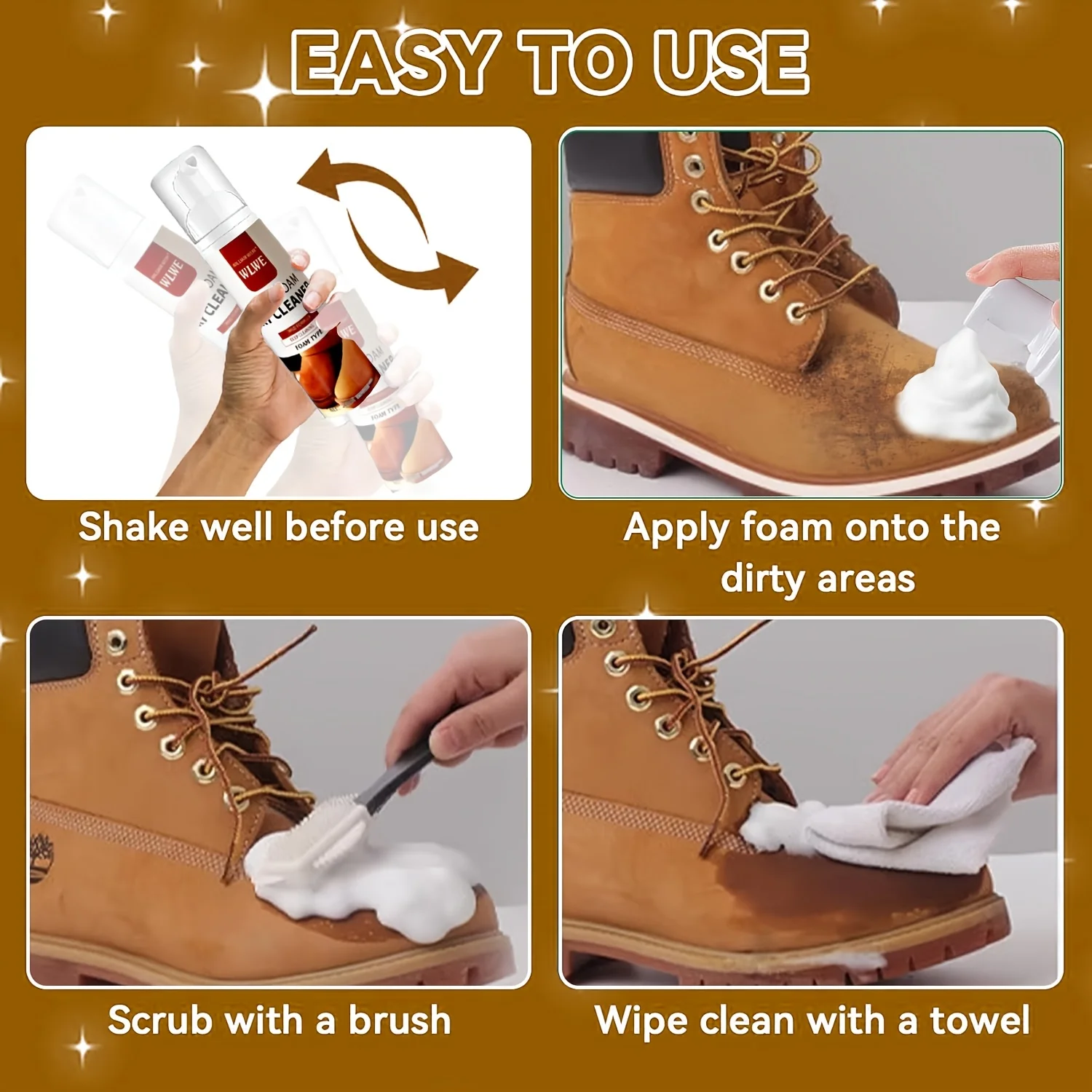 Foam Cleaner Suede And Cowhide Shoe Care Kit Residue-Free Formula For Snow Boots Knit Shoes Canvas Sneakers Sports Shoe Cleaner thumbnail 6