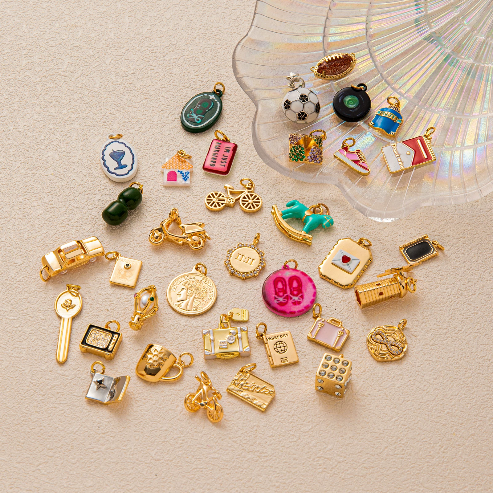 Fashion and trendy daily necessities series envelope luggage dance shoes DIY pendant charms for jewelry thumbnail 3