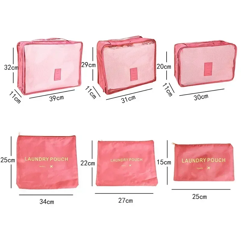 6pcs Set Travel Storage Bags Suitcase Packing Set Storage Cases Portable Luggage Organizer Clothes Shoe Foldable Organizer thumbnail 6