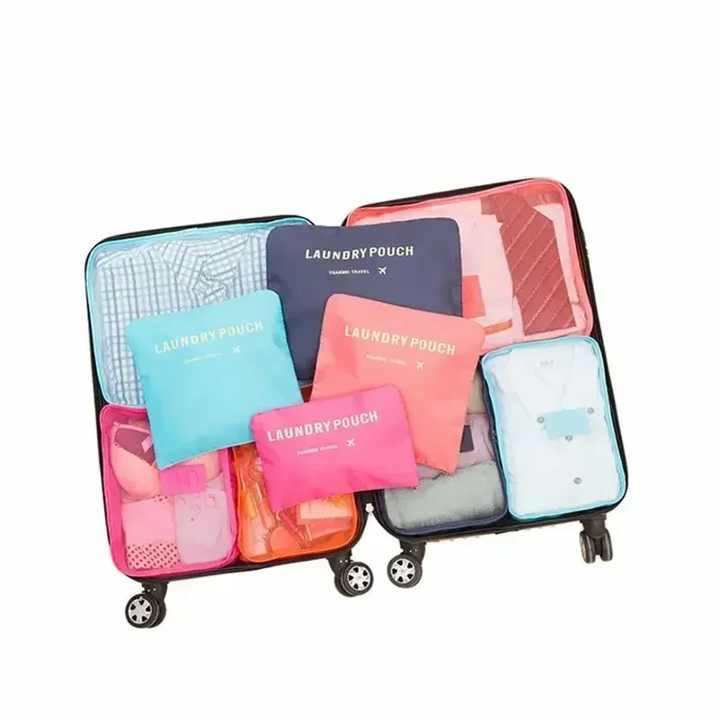 6pcs Set Travel Storage Bags Suitcase Packing Set Storage Cases Portable Luggage Organizer Clothes Shoe Foldable Organizer thumbnail 5