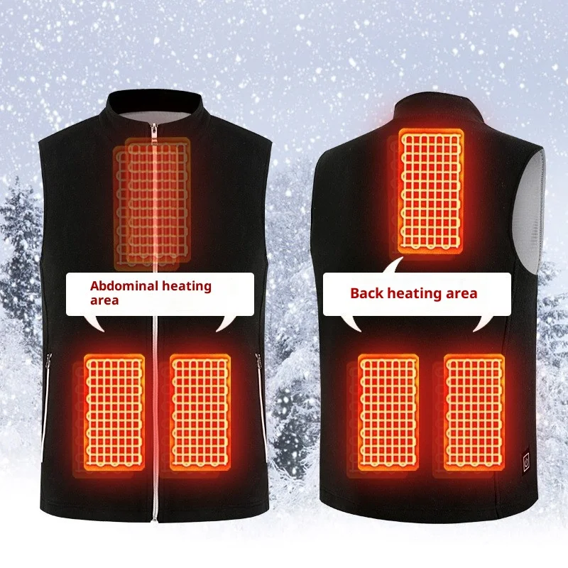Heated Fleece Vest Smart Warming Jacket Winter Electric Thermal Coat Men Women USB Charging Lightweight Outdoor Sports thumbnail 3
