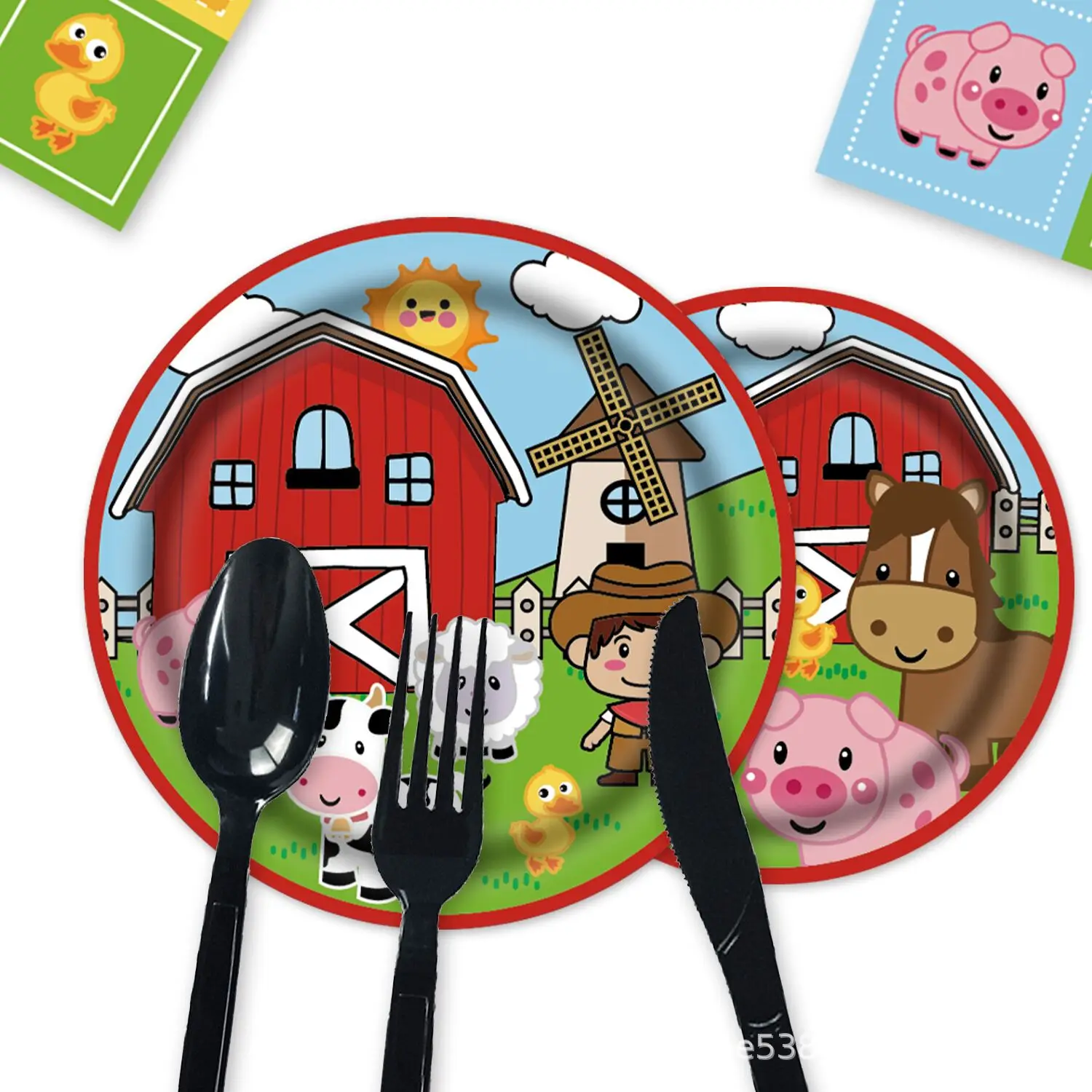 Farm Animals Theme kids birthday party supplies paper cup plate napkin tablecloth for kids baby shower decorations Gifts thumbnail 5