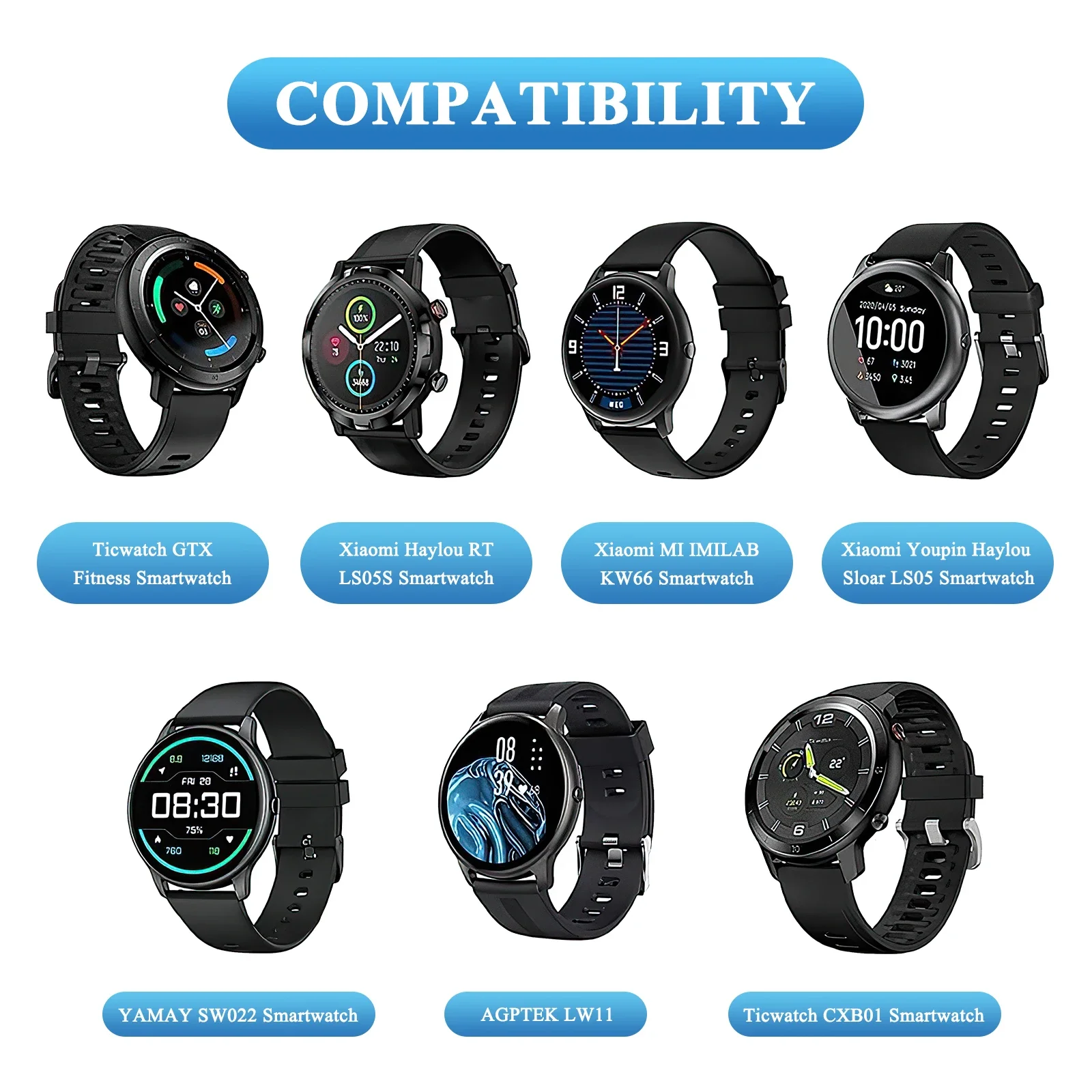 Magnetic Smartwatch Charger with 2-Pin Spacing,4.0mm,High-Speed USB Cable - Safe Replacement, Black,| Durable Cable, Smartwatch thumbnail 2