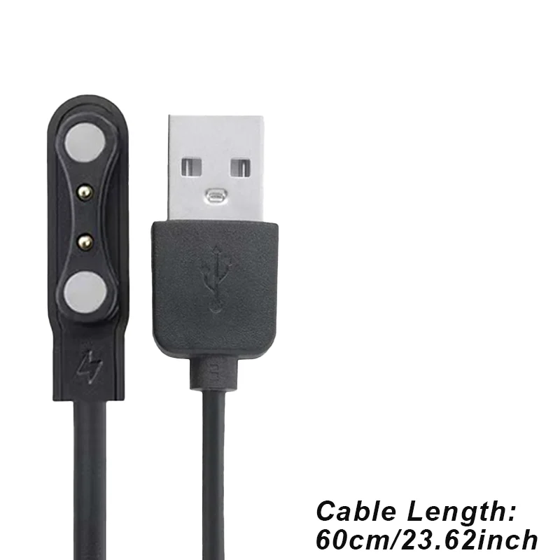 Magnetic Smartwatch Charger with 2-Pin Spacing,4.0mm,High-Speed USB Cable - Safe Replacement, Black,| Durable Cable, Smartwatch thumbnail 6