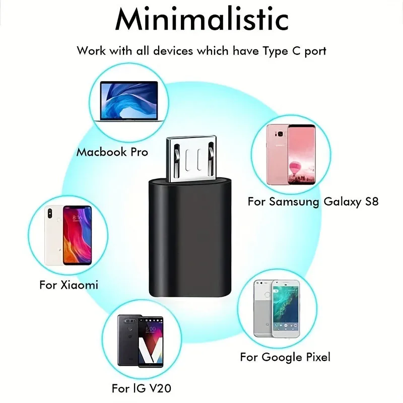 8-piece adapter set, usb female to Type-C male adapter, USB-C to usb converter, micro USB to USB-C connector USB-C to micro male thumbnail 5