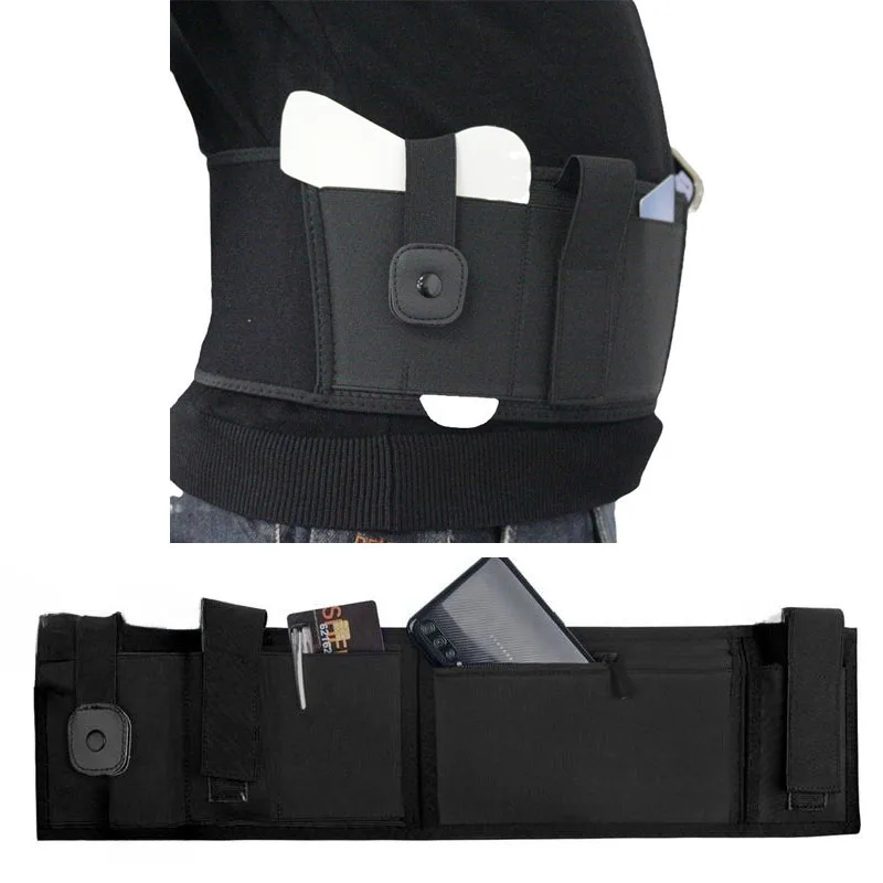 Belly Band Gun Holster Concealed Carry Waist Band Pistol Holster Pouch Magazine Holder Belt EDC Organizer for Outdoor Hunting thumbnail 4