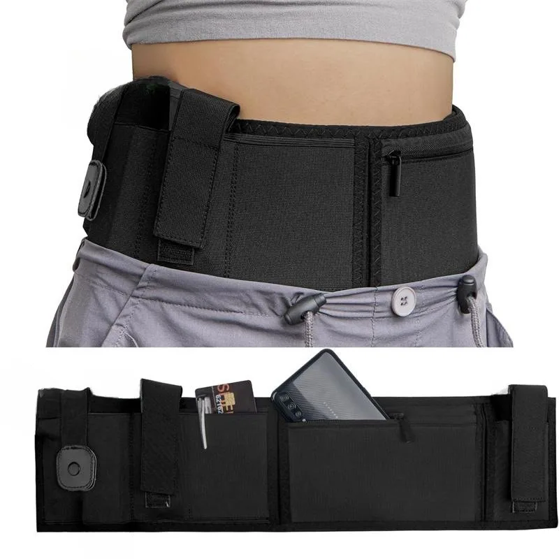 Belly Band Gun Holster Concealed Carry Waist Band Pistol Holster Pouch Magazine Holder Belt EDC Organizer for Outdoor Hunting thumbnail 6
