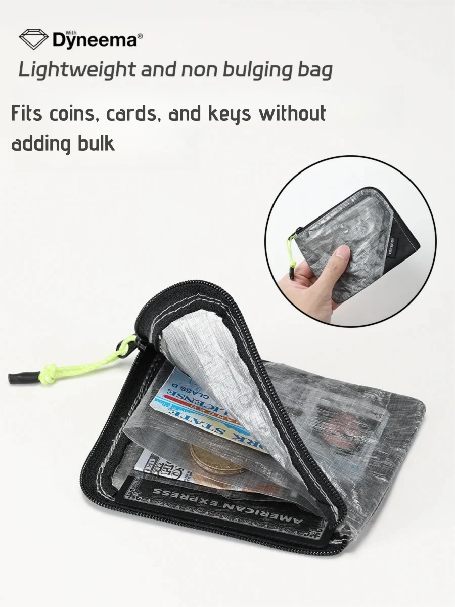 OCE GEAR Lightweight Wallet Ultra Light Waterproof Coin Purse Card Holder Durable Small Zipper Pouch Outdoor Camping Travel Gear thumbnail 4