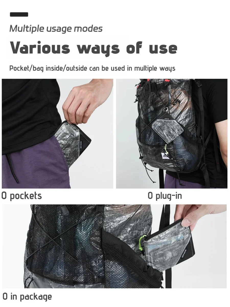 OCE GEAR Lightweight Wallet Ultra Light Waterproof Coin Purse Card Holder Durable Small Zipper Pouch Outdoor Camping Travel Gear thumbnail 5