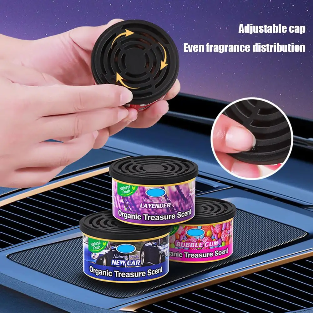 Car Flavoring Perfume Wood Blocks Lavender Bubble Gum Cherry Flavor Cans For Car Interior Odor Removal Air Freshener Supplies