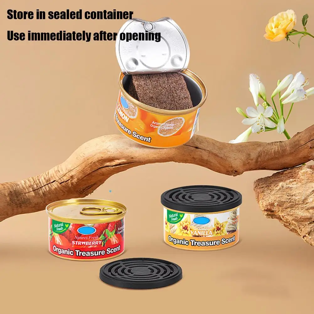 Car Flavoring Perfume Wood Blocks Lavender Bubble Gum Cherry Flavor Cans For Car Interior Odor Removal Air Freshener Supplies thumbnail 2