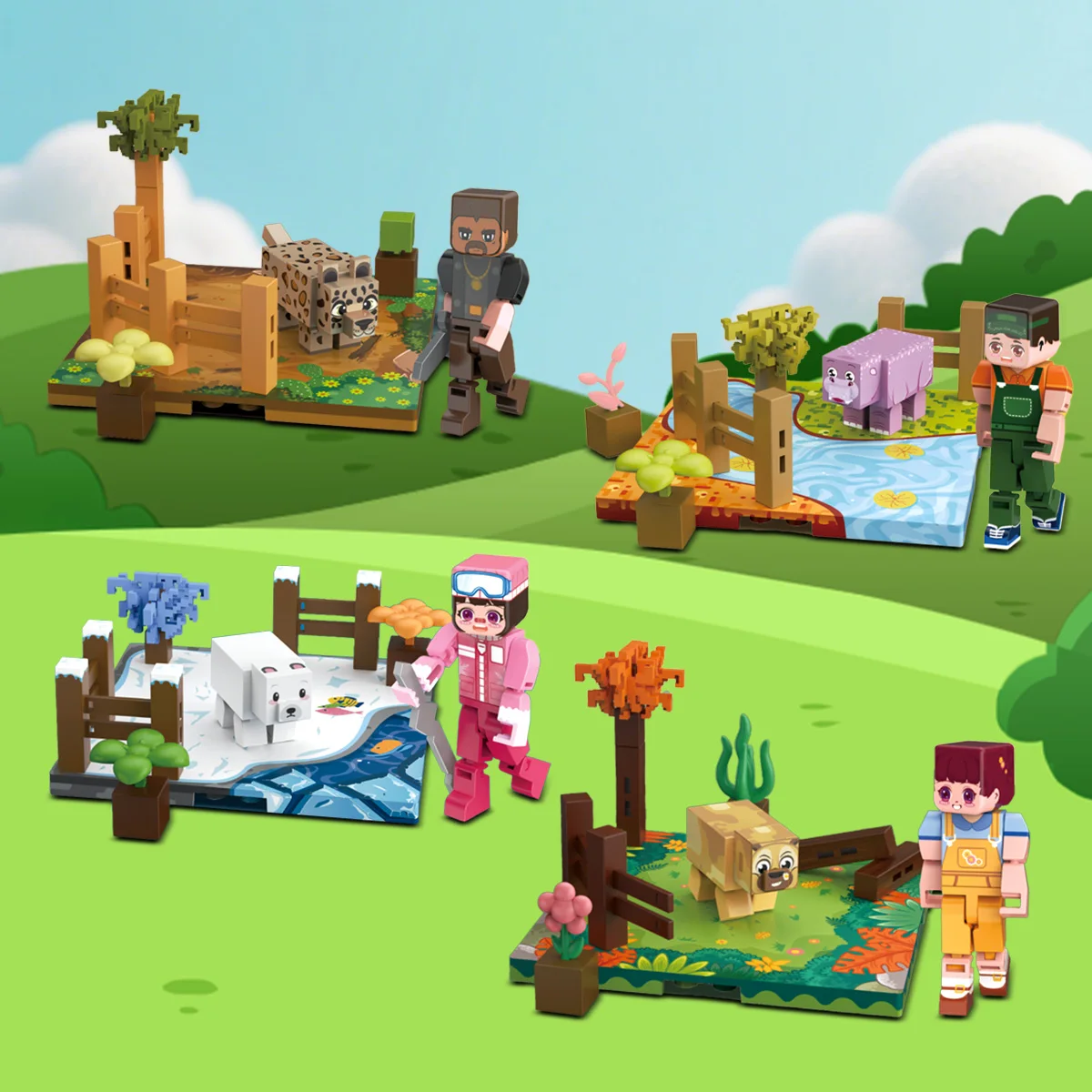 My 3D World Magnetic Building Blocks, Zoo Series Children's DIY Magnetic Building Block Toys Children's Holiday Gift thumbnail 2