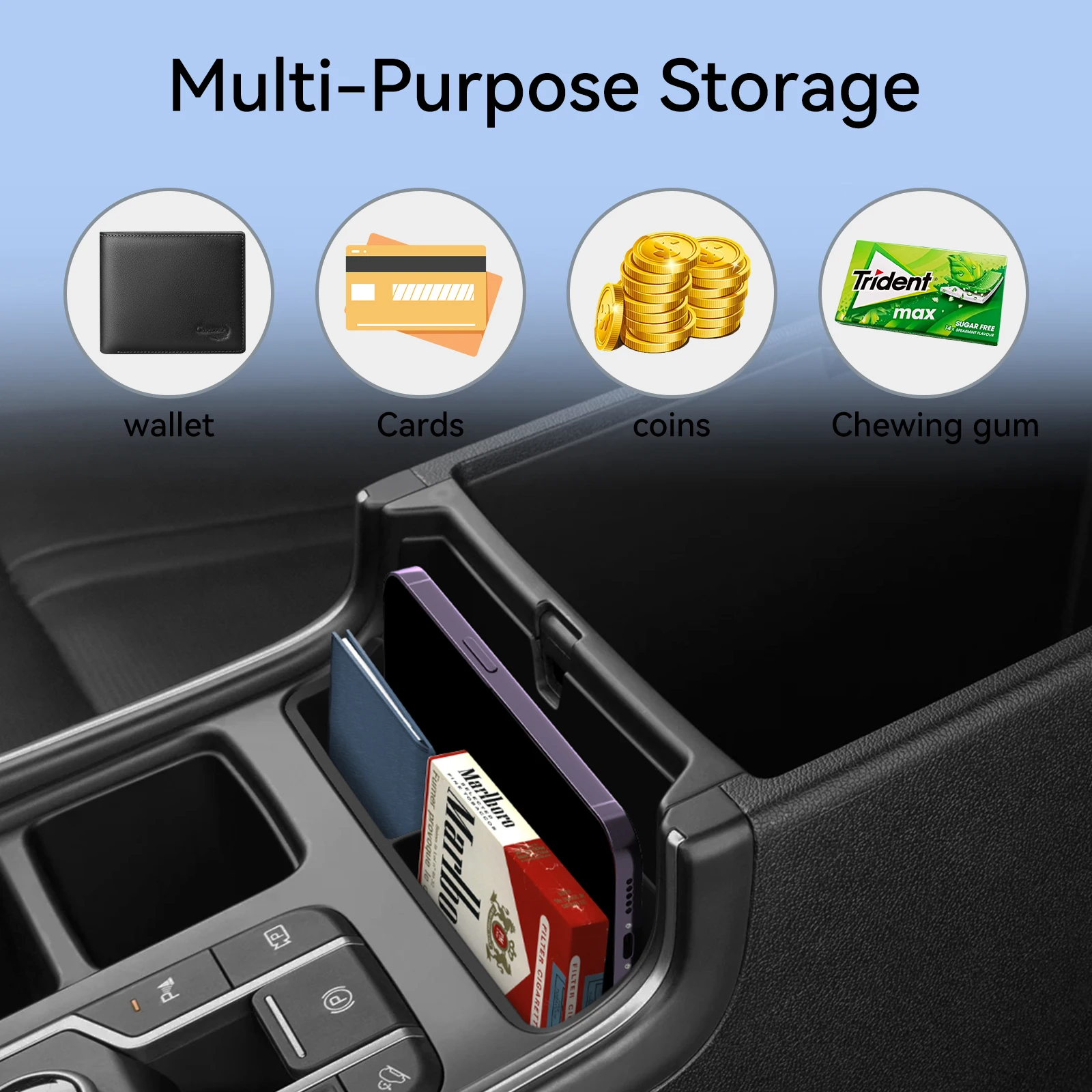 For Kia Sorento 2021-2025 Central Console Storage Box Car Interior Accessories Organizer Storage Case in Front of Armrest Box thumbnail 2