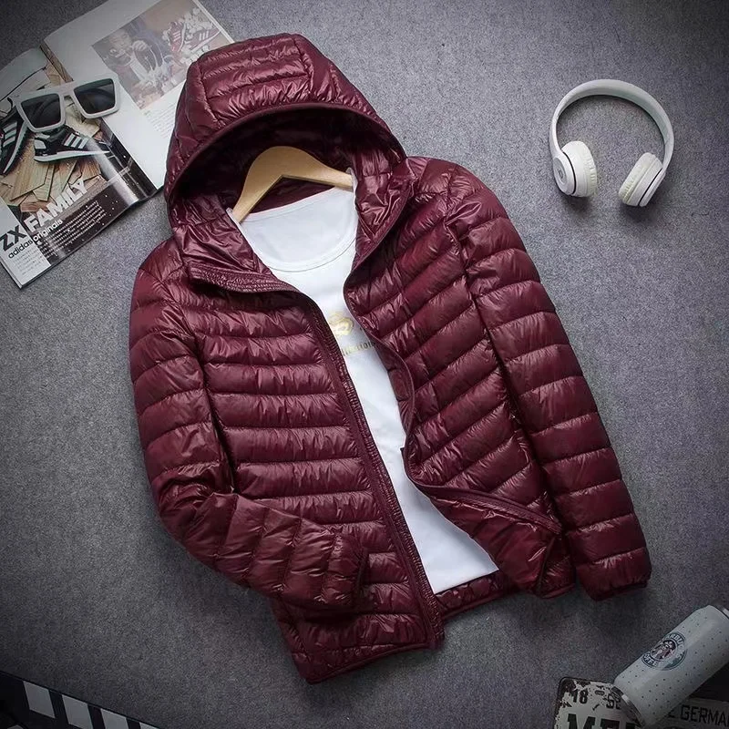 0-10℃ Men's Winter Jacket Ultra Light Duck Down Jackets Portable Hooded Puffer Feather Thin Parkas Windproof Outerwear Coat 5XL thumbnail 5