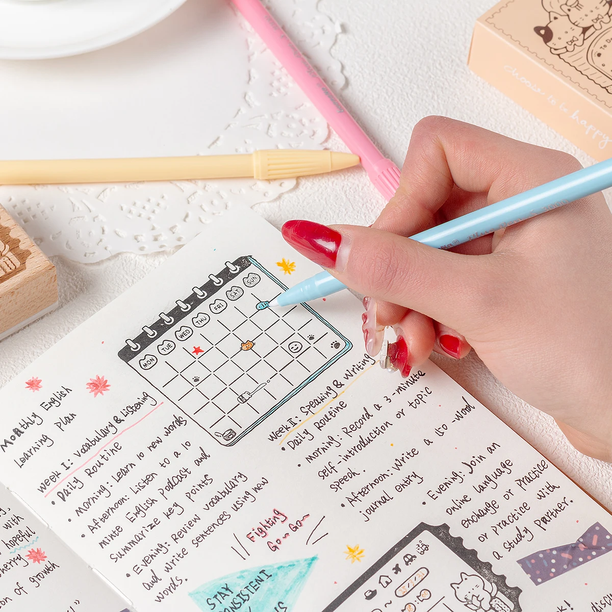 1 pc Creative Animal Wooden Calendar Stamp, suitable for notebooks and planners, stylish and exquisite office and study supplies thumbnail 5