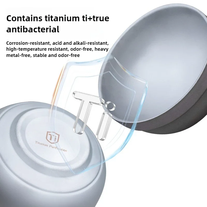 Titanium Camping Bowl Ultralight Double Wall Anti Scald Heat Insulation 350/500ml Portable Soup Salad Bowls for Outdoor Camping thumbnail 2