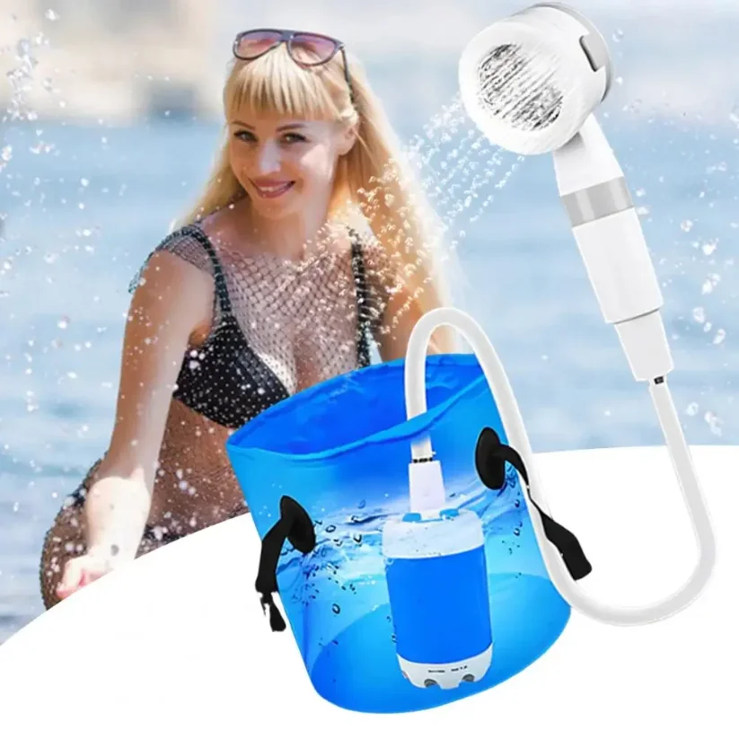 Wireless charging camping shower pump, portable outdoor cleaning equipment, suitable for hiking and dormitory use thumbnail 2