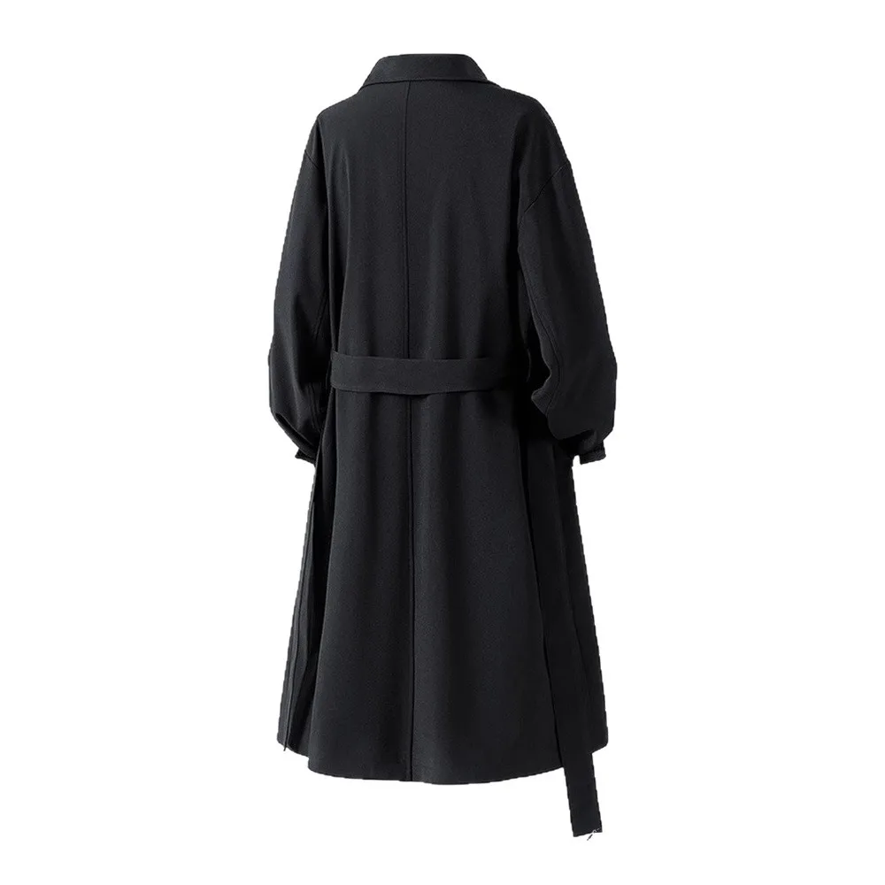 2025 Autumn Mens Long Coat American Streetwear Vintage Over Knee Trench Coat Casual Retro Waterproof Windbreaker thumbnail 4
