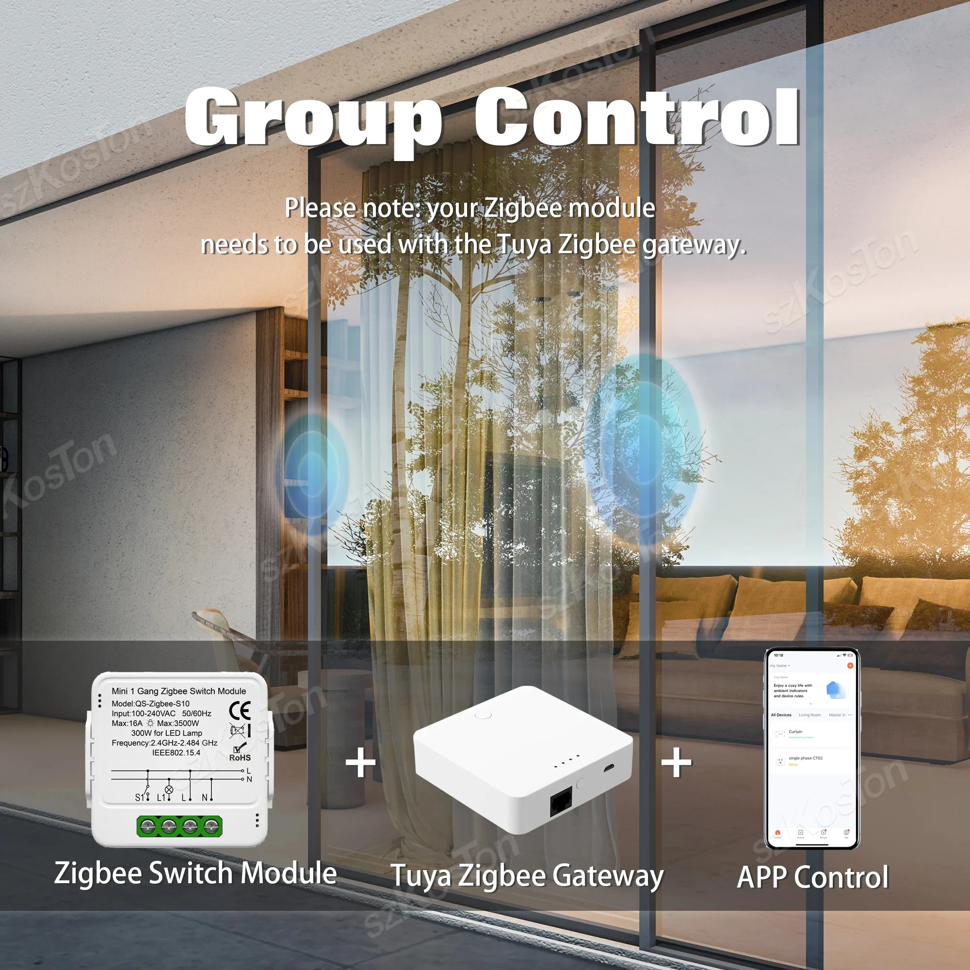 Tuya Smart Zigbee Mini Light DIY Switch Module 2 Way Control Smart Home Relay Breaker Works With Alexa Google Home 1/2/3 Gang thumbnail 5