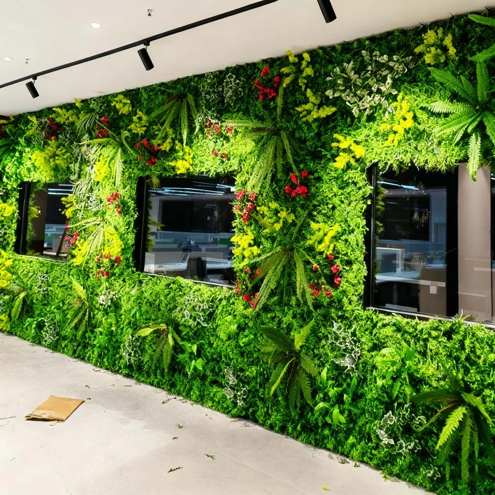 Artificial Plants Wall Fake Green Grass Backdrop Wall Panel Boxwood Hedge Outdoor Home Garden Vertical Decoration Wedding Decor thumbnail 3