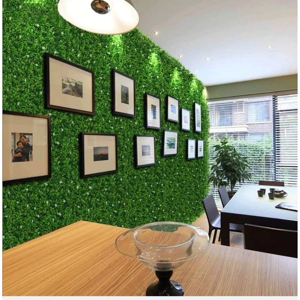 Artificial Plants Wall Fake Green Grass Backdrop Wall Panel Boxwood Hedge Outdoor Home Garden Vertical Decoration Wedding Decor thumbnail 4