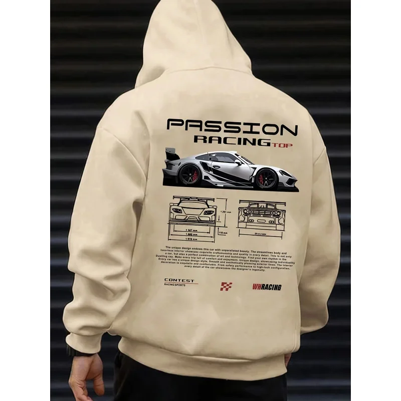 Men's casual hoodie alphabet print loose fit - Temu Bahrain streetwear 22ss men clothing hoodies hoodie men one piece haikyuu thumbnail 3