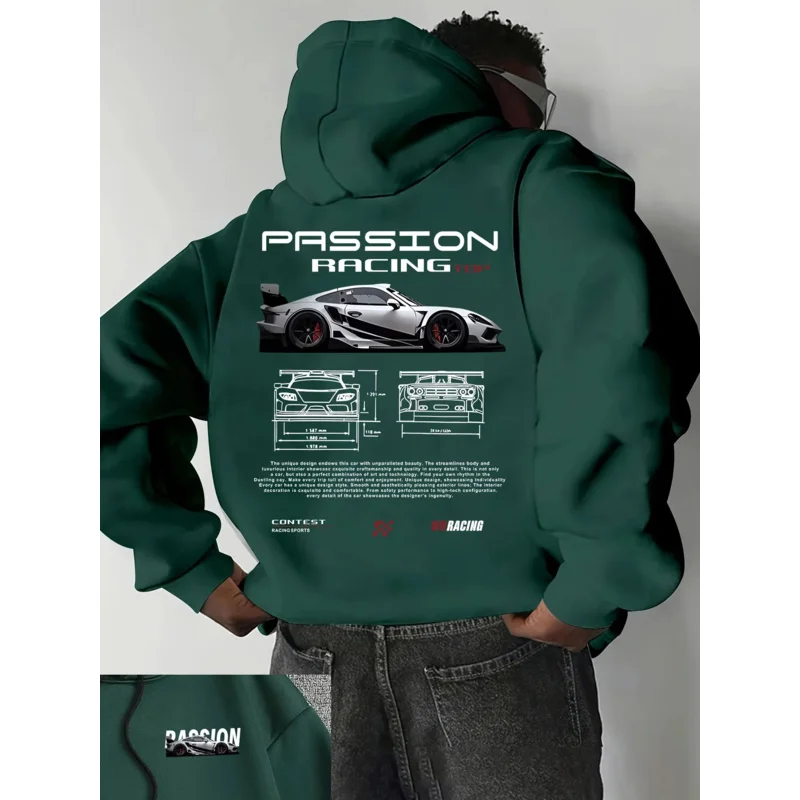 Men's casual hoodie alphabet print loose fit - Temu Bahrain streetwear 22ss men clothing hoodies hoodie men one piece haikyuu thumbnail 4