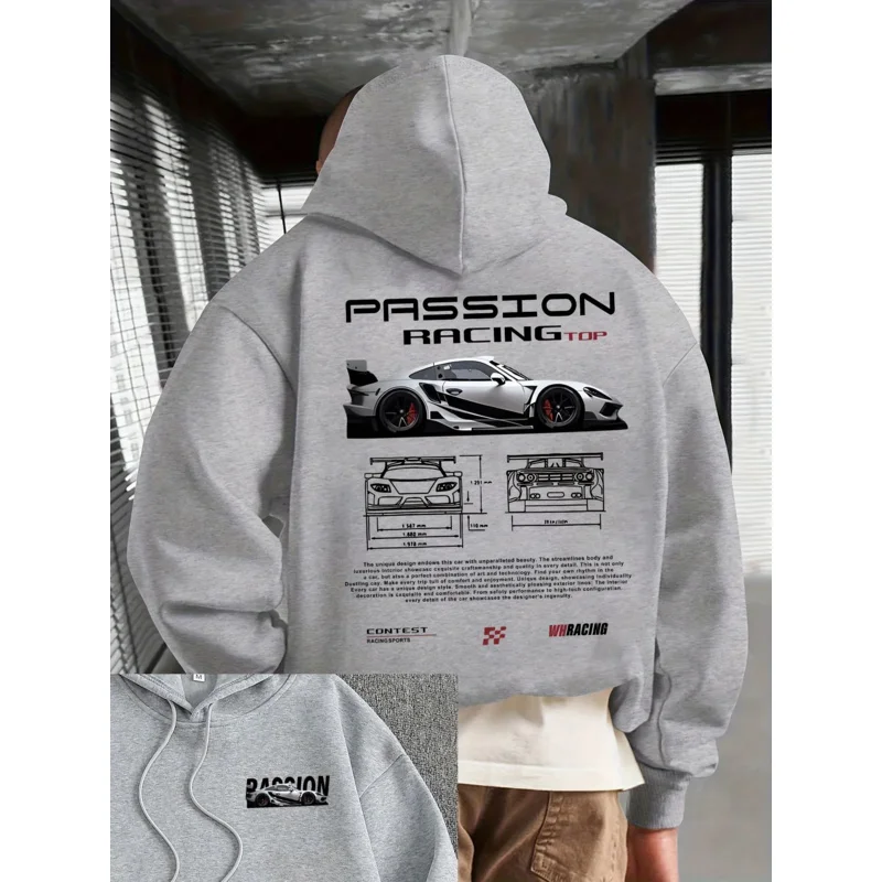 Men's casual hoodie alphabet print loose fit - Temu Bahrain streetwear 22ss men clothing hoodies hoodie men one piece haikyuu thumbnail 5