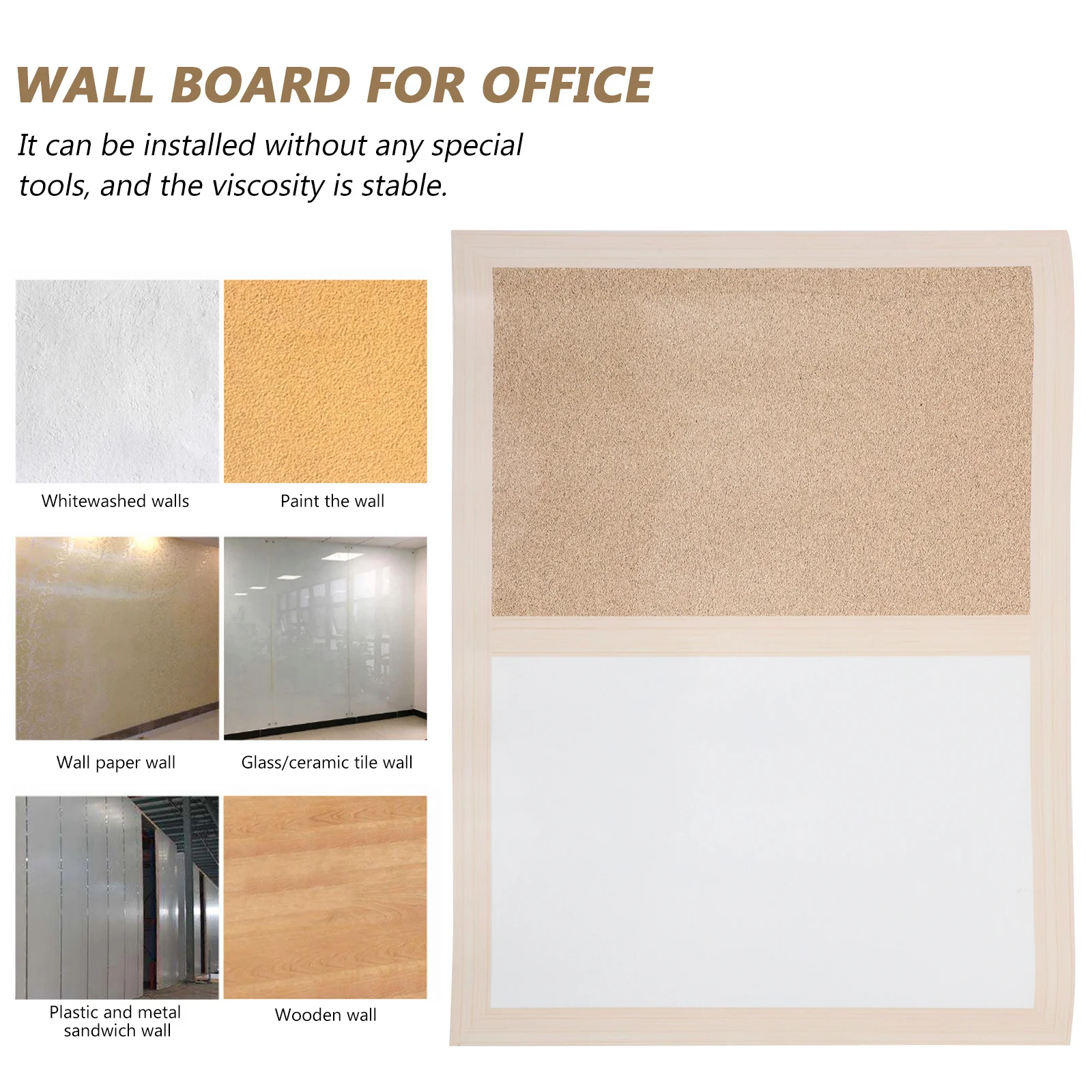 Cork Board Whiteboard Combo Lightweight Wall Mountable Memo Message Organizer For Office Home Classroom Decor Dry Erase Bulletin thumbnail 4