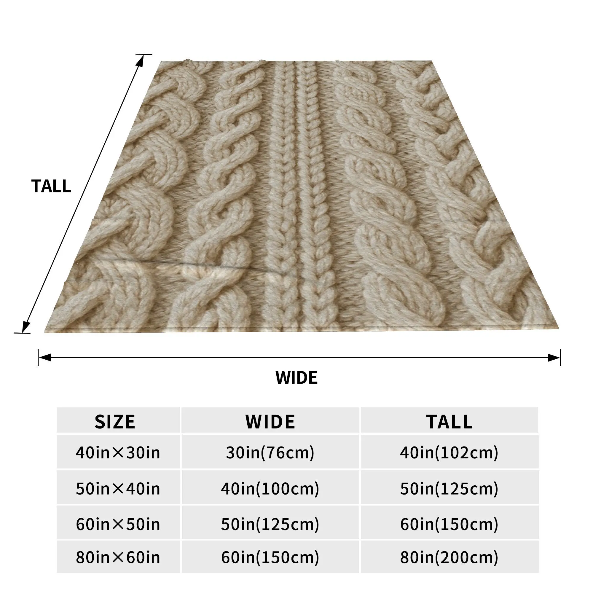 Classical Chaos Cable knit Blankets Lightweight Flannel Sofa Throw Blanket for Home Bedroom Outdoor Throws Bedspread Quilt thumbnail 3
