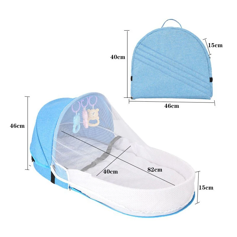 Portable Travel Baby Crib Foldable Baby Cot Nest Multi-function Baby Bed with Protection Mosquito Net Cradle for Newborns Crib thumbnail 6